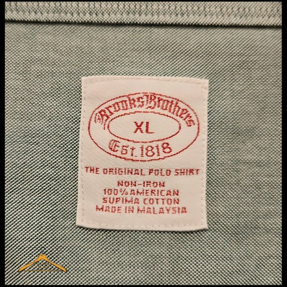 Brooks Brothers Dress Shirt - XL, Green, Non-Iron, Button Down Collar - Picture 3 of 8